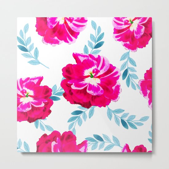 Fluorescent Florals #society6 #decor #buyart Metal Print