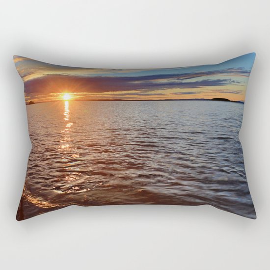 Sunset over the lake Rectangular Pillow
