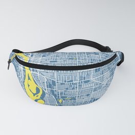 Portland Map Oregon | Blue & Yellow | More Colors, Review My Collections Fanny Pack