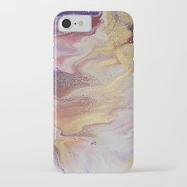 Gold Etched Air Marbled Pour Art iPhone Case