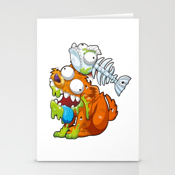 Zombie dog and dead fish smashers Stationery Cards