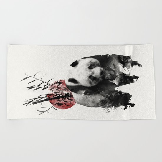 Rising Sun Panda Beach Towel