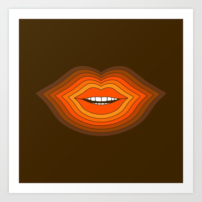 Pop Lips - Golden Art Print