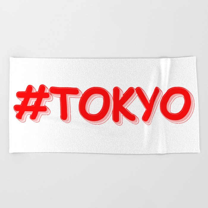 "#Tokyo" Cute Design. Buy Now Beach Towel