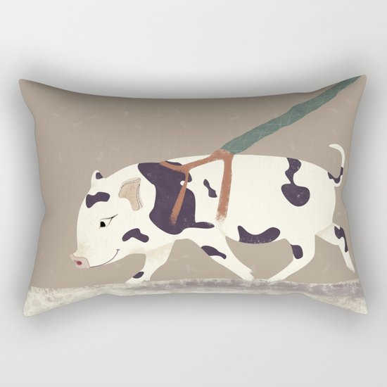 Baby Pig Original Design Rectangular Pillow