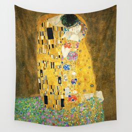 Gustav Klimt The Kiss Wandbehang | Artnouveau, Kiss, Love, Jugendstil, Painting, Pattern, Vintage, Gold, Gustavklimt, Klimtthekiss 