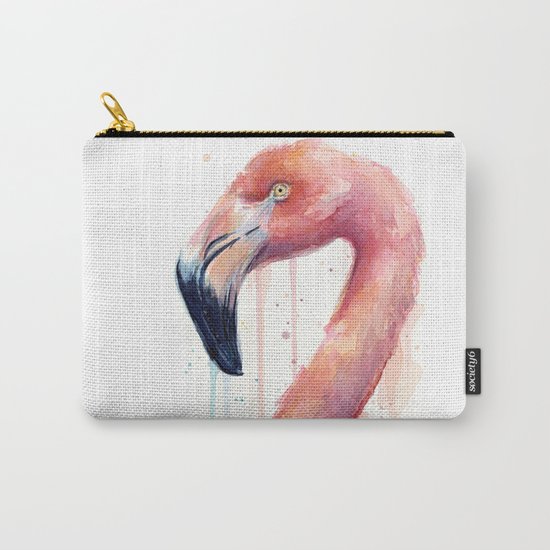 Flamingo Art Watercolor Carry-All Pouch