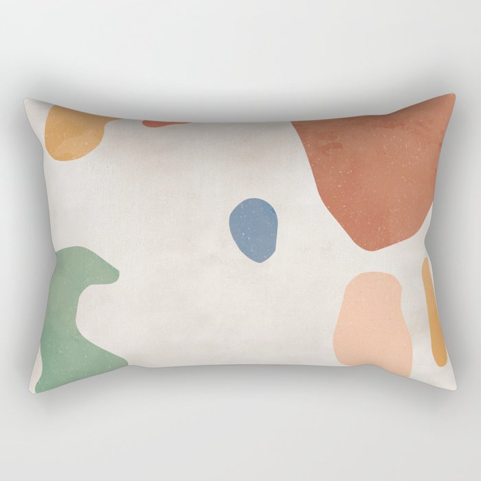 Organic Terracotta Thin Shapes  Rectangular Pillow
