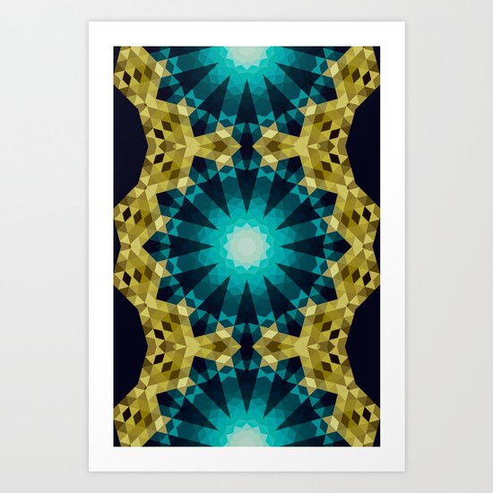 Greenish Blue Shapes Art Print