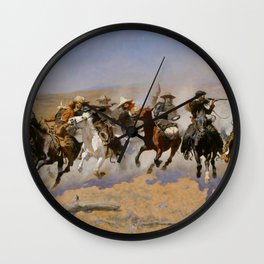 Frederic Remington Western Art “Dash For The Timber” Wall Clock
