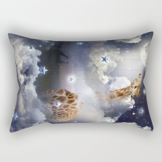 Shoot For The Moon (Giraffe In The Clouds) Rectangular Pillow