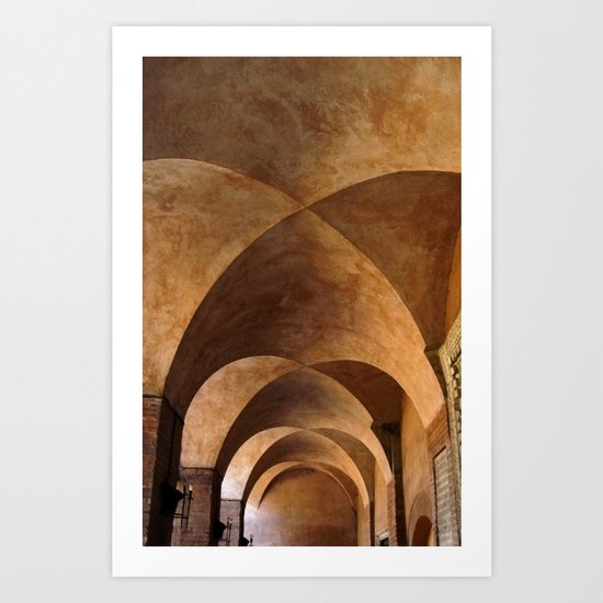 Symmetrical ceiling in Rome. Art Print