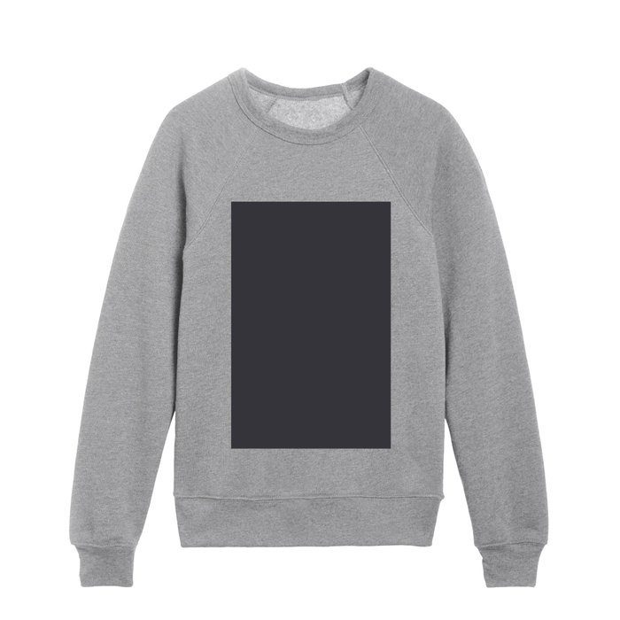 Dark Gray Solid Color Pantone Charcoal Art 19-3916 TCX Shades of Black Hues Kids Crewneck