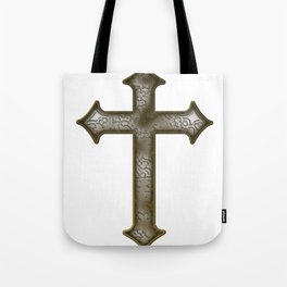 medieval Christian cross stone look Tote Bag