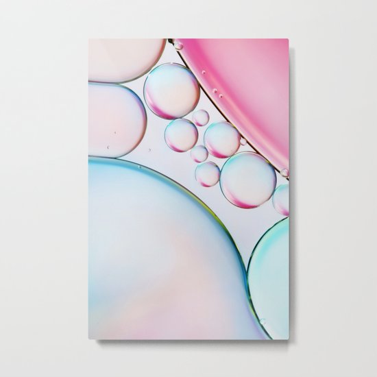 Bubble Abstract with Gloss Pink Metal Print