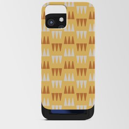 Retro Modernist Geometric Tri-Triangle Pattern 723 Saddle Brown Yellow and Cream iPhone Card Case