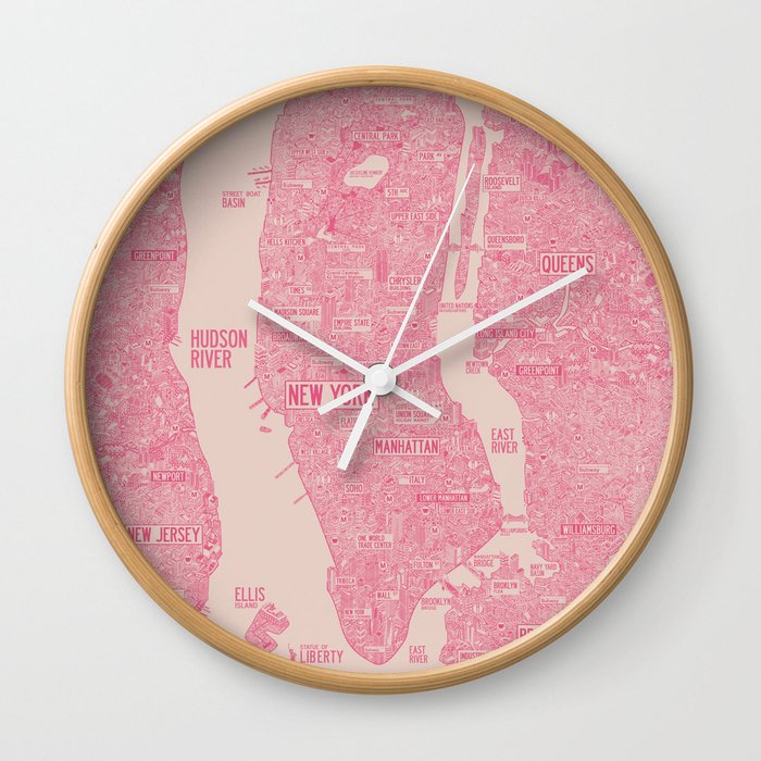 New York map Wall Clock