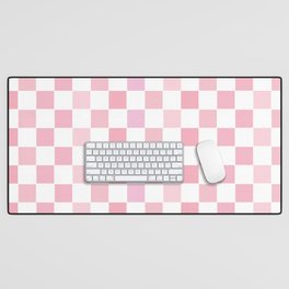 Pink Checkered Desk Mat