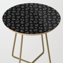 Black and White Gems Pattern Side Table