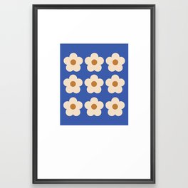 blue flower pattern Framed Art Print