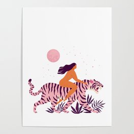 Tiger and woman Poster