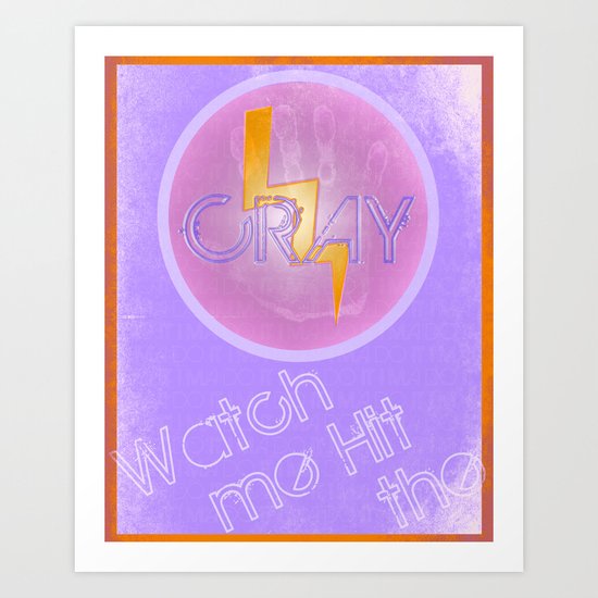 Cray Button - Pink Orange Art Print