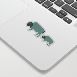 Bison And Baby (Moss) Sticker
