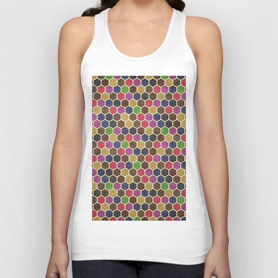 Colorful Seamless Hexagon Geometric Pattern Unisex Tank Top