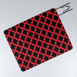 Abstract pattern - Black and Red Picnic Blanket