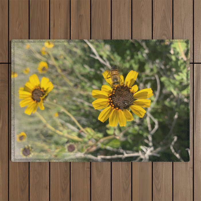 Yellow Floral Photography Outdoor Rug