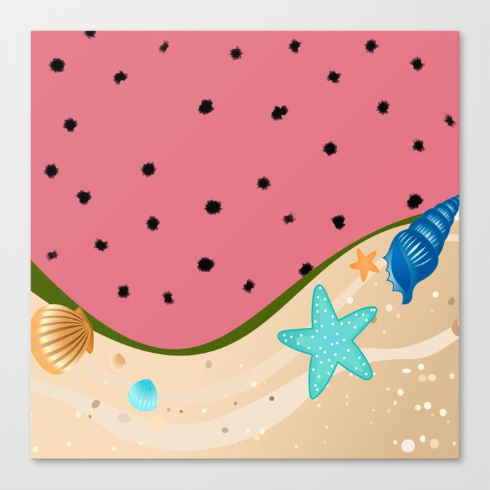 Watermelon Summer Beach Canvas Print