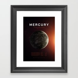Mercury planet. Poster background illustration. Framed Art Print