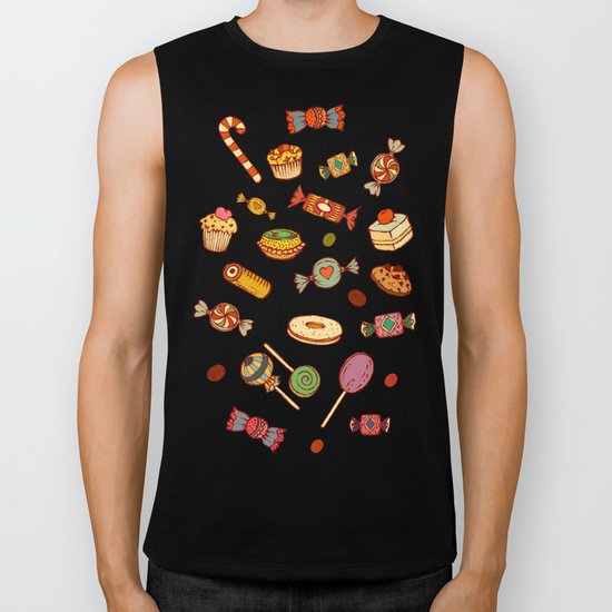 candy and pastries Biker Tank
