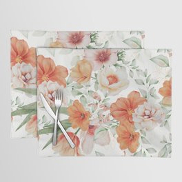Peach Florals with Painted Speckles Placemat