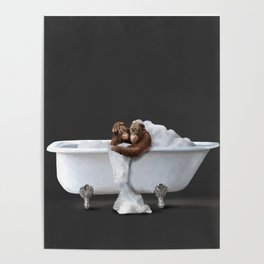 Orangutans in Bath Poster