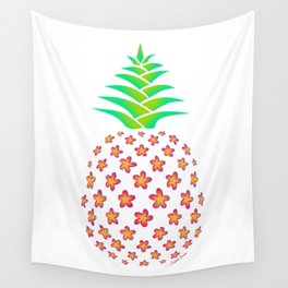 Plumeria Pineapple Wall Tapestry