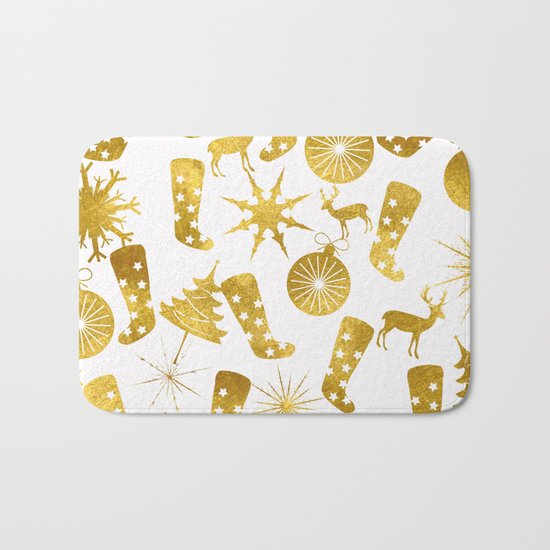 Gold Christmas 06 Bath Mat