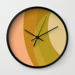 Abstract Shapes 16 in Lime Peach Wall Clock