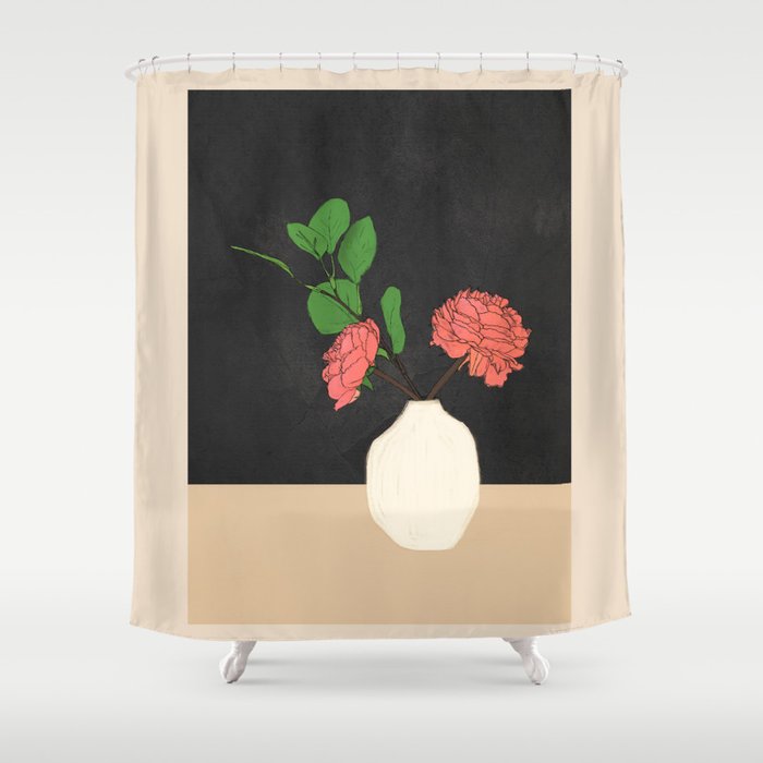 Thought of you Black Shower Curtain