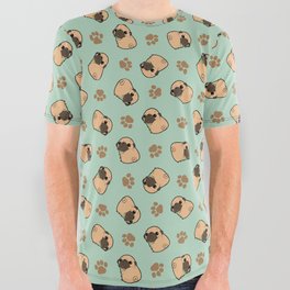 Turn around PUG Green All Over Graphic Tee