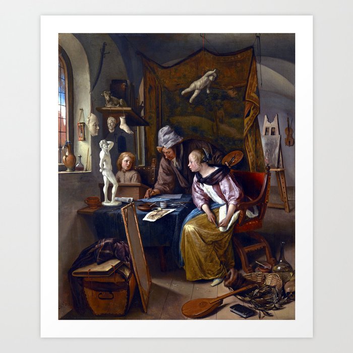 Jan Steen The Drawing Lesson Art Print By Pdpress Society6