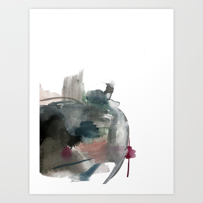 Begin: a minimal abstract mixed media piece Art Print