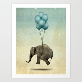 Levitating Elephant Art Print