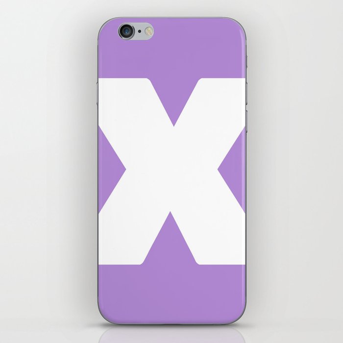 X (White & Lavender Letter) iPhone Skin