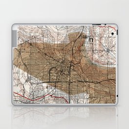 USA - Akron. City Map Collage. Retro Laptop Skin