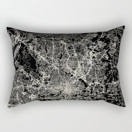 Raleigh USA - Black and White City Map Rectangular Pillow