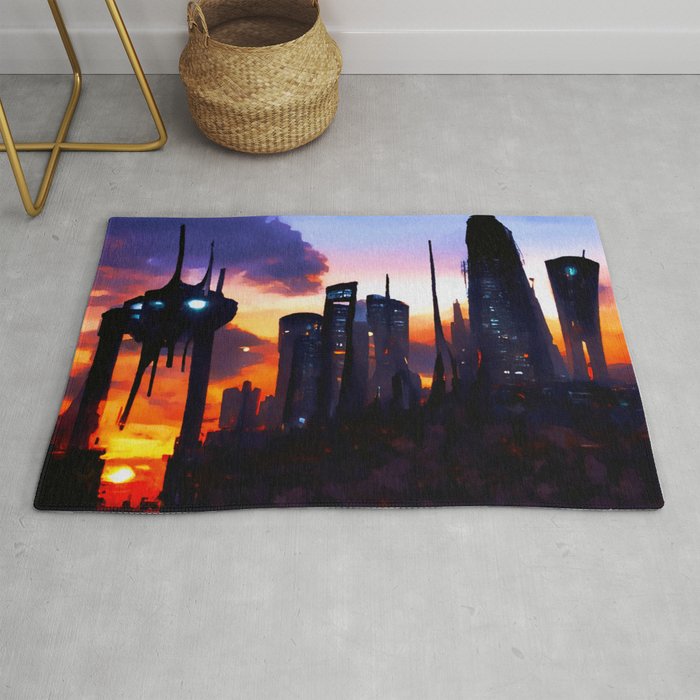 Postcards from the Future - Alien Metropolis Rug
