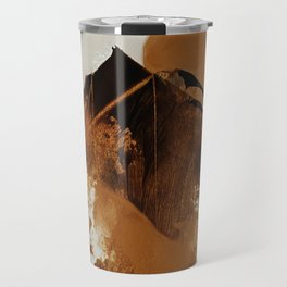 abstract mountains, rustic orange sunrise Travel Mug