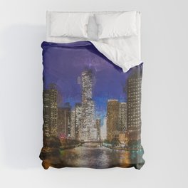 Chicago Panorama Duvet Cover