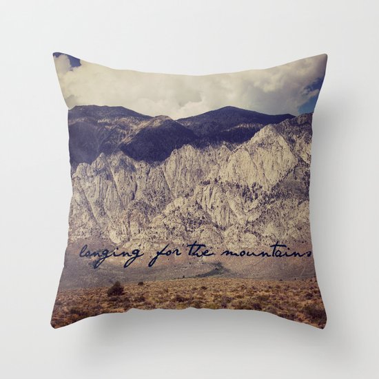 longing for the mountains Throw Pillow